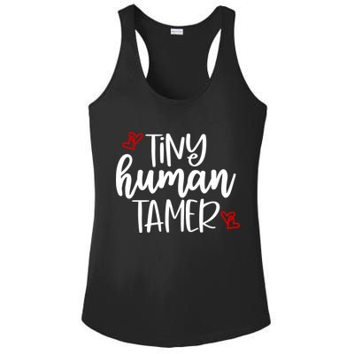 Tiny Human Tamer Funny Ladies PosiCharge Competitor Racerback Tank