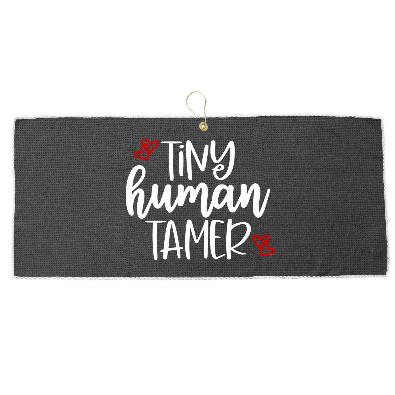 Tiny Human Tamer Funny Large Microfiber Waffle Golf Towel