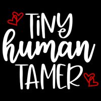 Tiny Human Tamer Funny Cropped Pullover Crew