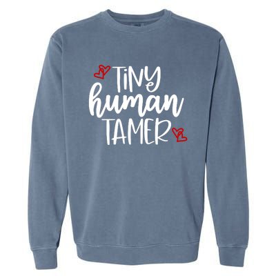 Tiny Human Tamer Funny Garment-Dyed Sweatshirt