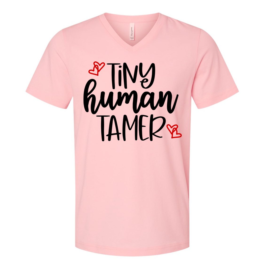 Tiny Human Tamer Funny V-Neck T-Shirt