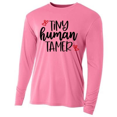 Tiny Human Tamer Funny Cooling Performance Long Sleeve Crew