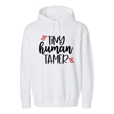 Tiny Human Tamer Funny Garment-Dyed Fleece Hoodie