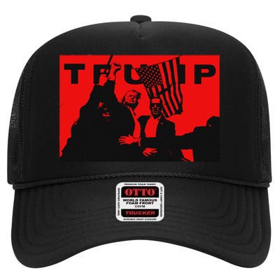 Trump Hero Trump Assassination Attempt High Crown Mesh Back Trucker Hat