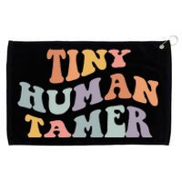 Tiny Human Tamer Funny Teacher Sarcastic Teacher Life Grommeted Golf Towel