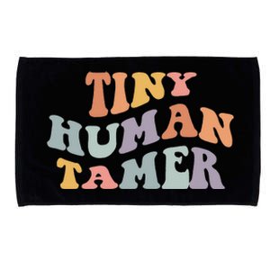 Tiny Human Tamer Funny Teacher Sarcastic Teacher Life Microfiber Hand Towel