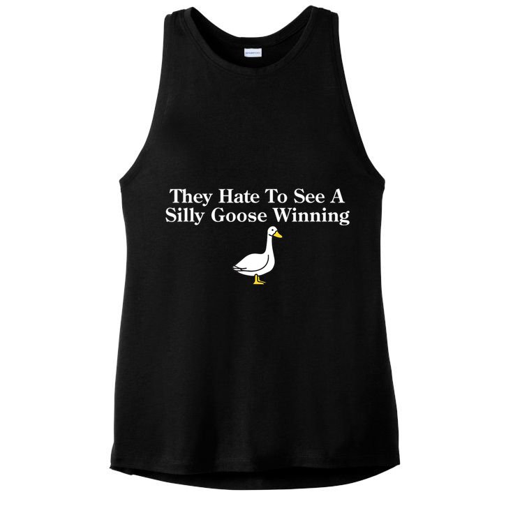 They Hate To See A Silly Goose Winning Funny Ladies PosiCharge Tri-Blend Wicking Tank
