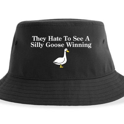 They Hate To See A Silly Goose Winning Funny Sustainable Bucket Hat