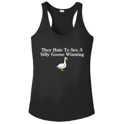 They Hate To See A Silly Goose Winning Funny Ladies PosiCharge Competitor Racerback Tank