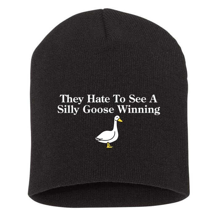 They Hate To See A Silly Goose Winning Funny Short Acrylic Beanie