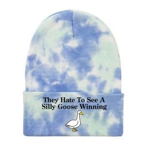 They Hate To See A Silly Goose Winning Funny Tie Dye 12in Knit Beanie