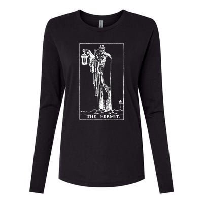 The Hermit Tarot Card Ix Womens Cotton Relaxed Long Sleeve T-Shirt