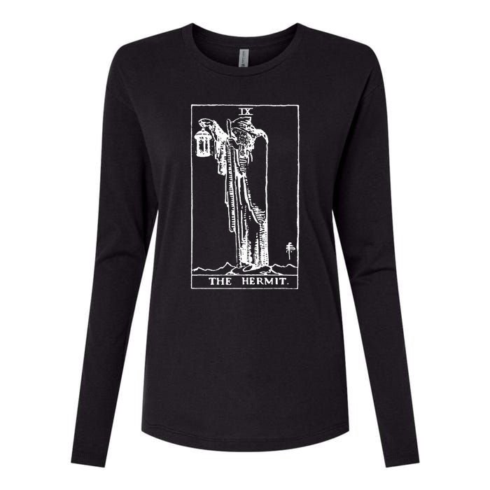 The Hermit Tarot Card Ix Womens Cotton Relaxed Long Sleeve T-Shirt