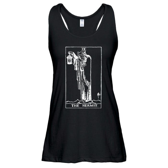 The Hermit Tarot Card Ix Ladies Essential Flowy Tank