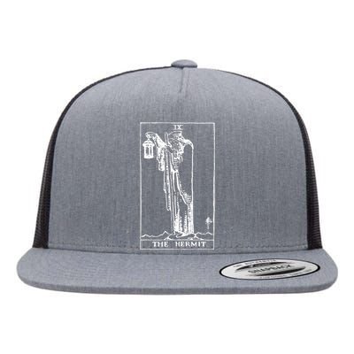 The Hermit Tarot Card Ix Flat Bill Trucker Hat