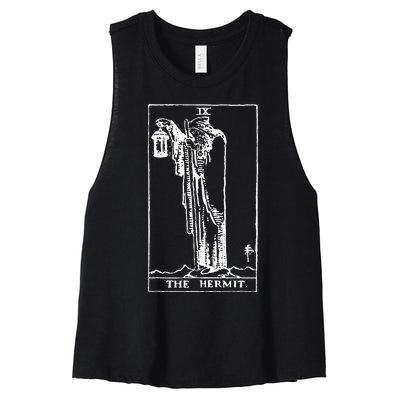 The Hermit Tarot Card Ix Women's Racerback Cropped Tank