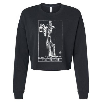 The Hermit Tarot Card Ix Cropped Pullover Crew