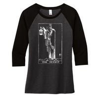 The Hermit Tarot Card Ix Women's Tri-Blend 3/4-Sleeve Raglan Shirt