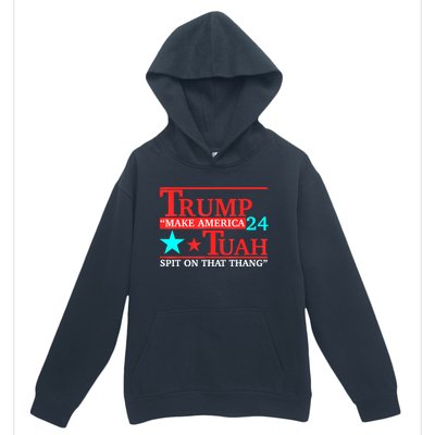 Trump Hawk Tuah Funny Viral Humor Meme Video Girl 24 Tua Urban Pullover Hoodie