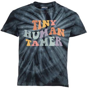 Tiny Human Tamer Teacher Sarcastic Teacher Life Kids Tie-Dye T-Shirt