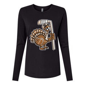 Turkey Hockey Thanksgiving Day Funny Sport Fall Autumn Great Gift Womens Cotton Relaxed Long Sleeve T-Shirt