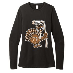 Turkey Hockey Thanksgiving Day Funny Sport Fall Autumn Great Gift Womens CVC Long Sleeve Shirt