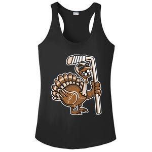 Turkey Hockey Thanksgiving Day Funny Sport Fall Autumn Great Gift Ladies PosiCharge Competitor Racerback Tank