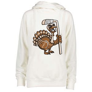 Turkey Hockey Thanksgiving Day Funny Sport Fall Autumn Great Gift Womens Funnel Neck Pullover Hood