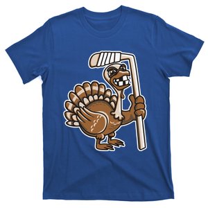 Turkey Hockey Thanksgiving Day Funny Sport Fall Autumn Great Gift T-Shirt