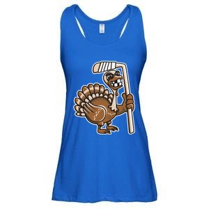 Turkey Hockey Thanksgiving Day Funny Sport Fall Autumn Great Gift Ladies Essential Flowy Tank