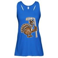 Turkey Hockey Thanksgiving Day Funny Sport Fall Autumn Great Gift Ladies Essential Flowy Tank