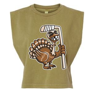 Turkey Hockey Thanksgiving Day Funny Sport Fall Autumn Great Gift Garment-Dyed Women's Muscle Tee