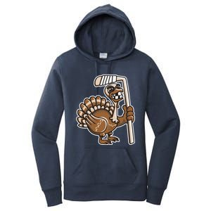 Turkey Hockey Thanksgiving Day Funny Sport Fall Autumn Great Gift Women's Pullover Hoodie