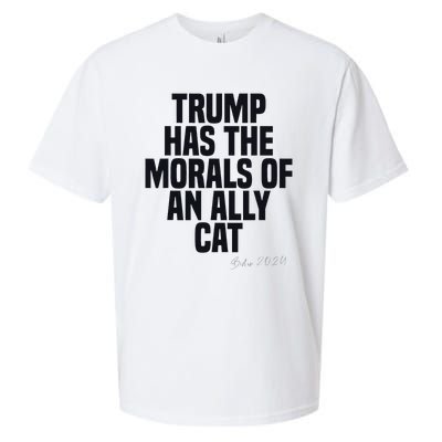 Trump Has The Morals Of An Ally Cat Funny Biden Sueded Cloud Jersey T-Shirt