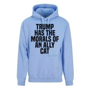 Trump Has The Morals Of An Ally Cat Funny Biden Unisex Surf Hoodie