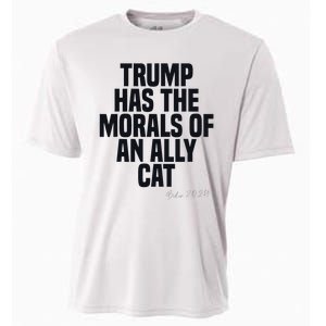 Trump Has The Morals Of An Ally Cat Funny Biden Cooling Performance Crew T-Shirt