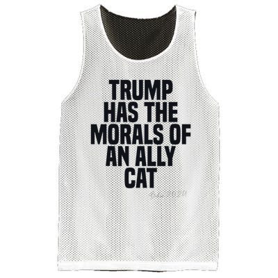 Trump Has The Morals Of An Ally Cat Funny Biden Mesh Reversible Basketball Jersey Tank