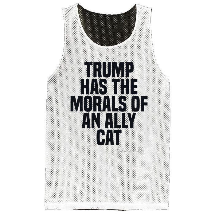 Trump Has The Morals Of An Ally Cat Funny Biden Mesh Reversible Basketball Jersey Tank