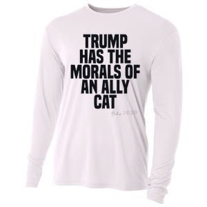 Trump Has The Morals Of An Ally Cat Funny Biden Cooling Performance Long Sleeve Crew