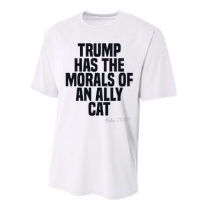 Trump Has The Morals Of An Ally Cat Funny Biden Performance Sprint T-Shirt