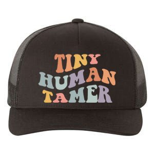 Tiny Human Tamer Funny Teacher Sarcastic Teacher Life Yupoong Adult 5-Panel Trucker Hat