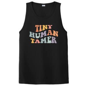 Tiny Human Tamer Funny Teacher Sarcastic Teacher Life PosiCharge Competitor Tank