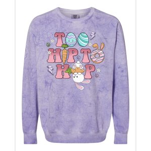 Too Hip To Hop Cute Easter Bunny Holiday Colorblast Crewneck Sweatshirt