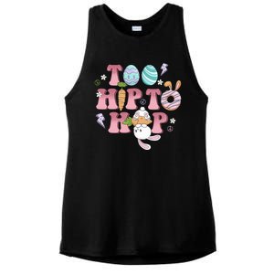 Too Hip To Hop Cute Easter Bunny Holiday Ladies PosiCharge Tri-Blend Wicking Tank