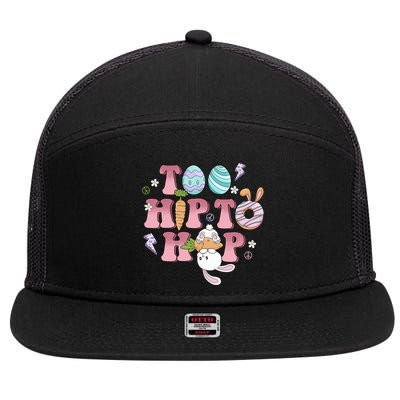 Too Hip To Hop Cute Easter Bunny Holiday 7 Panel Mesh Trucker Snapback Hat