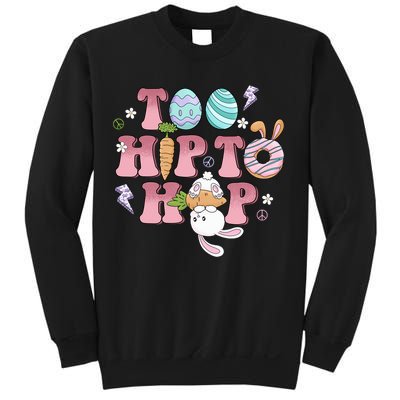 Too Hip To Hop Cute Easter Bunny Holiday Sweatshirt