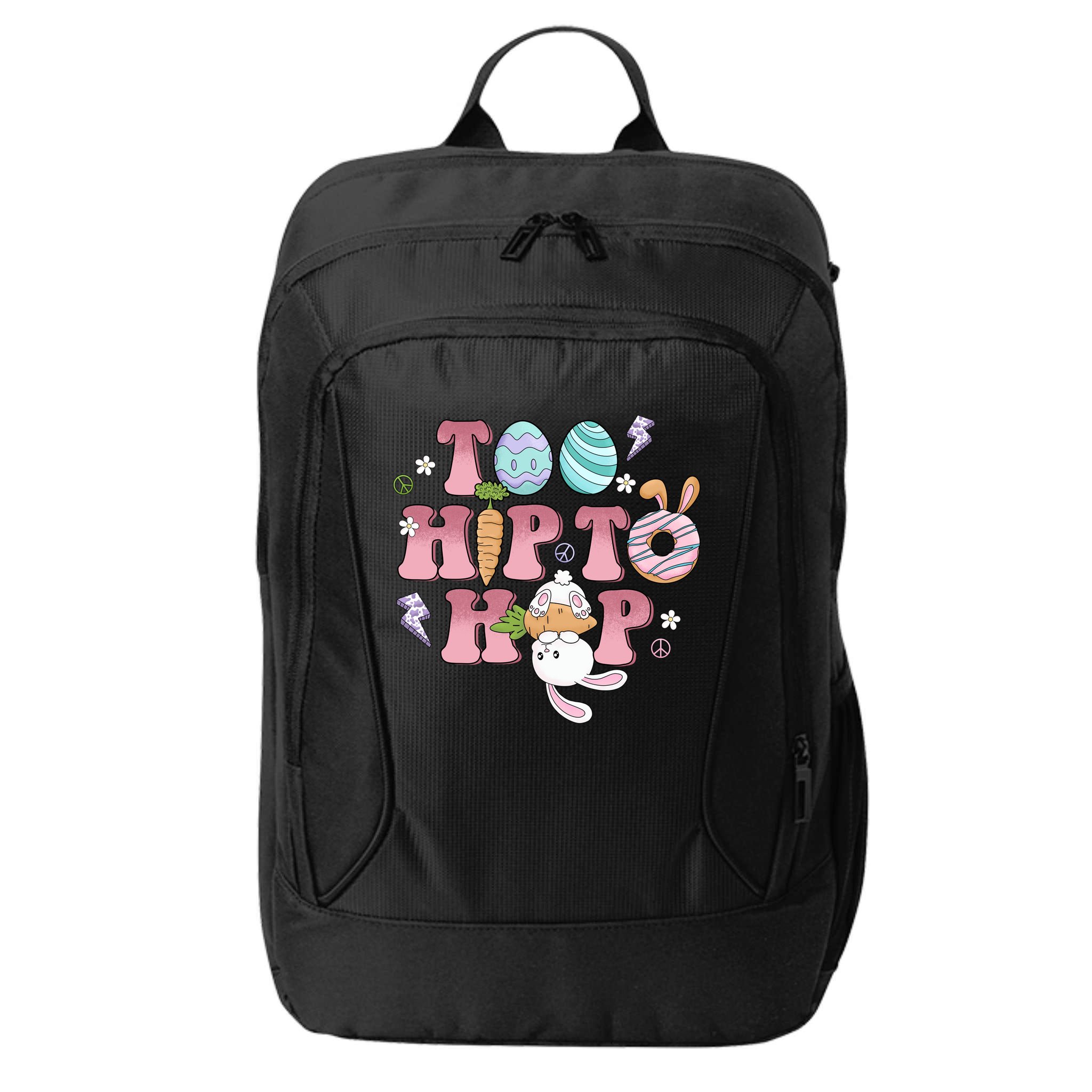 Too Hip To Hop Cute Easter Bunny Holiday City Backpack