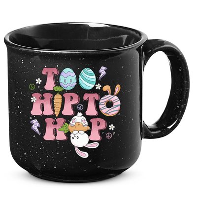 Too Hip To Hop Cute Easter Bunny Holiday 15oz Campfire Ceramic Mug