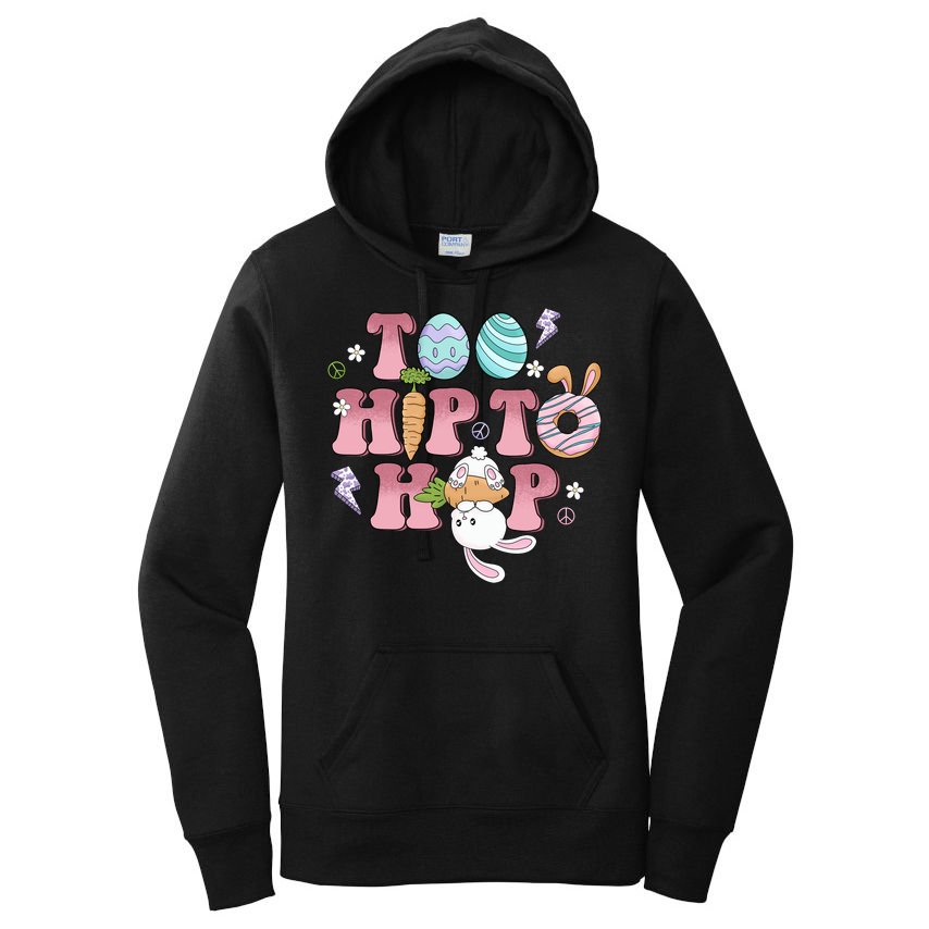 Too Hip To Hop Cute Easter Bunny Holiday Women's Pullover Hoodie