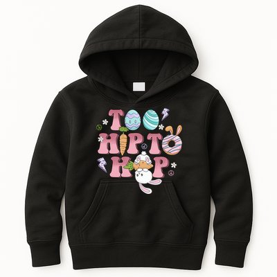 Too Hip To Hop Cute Easter Bunny Holiday Kids Hoodie